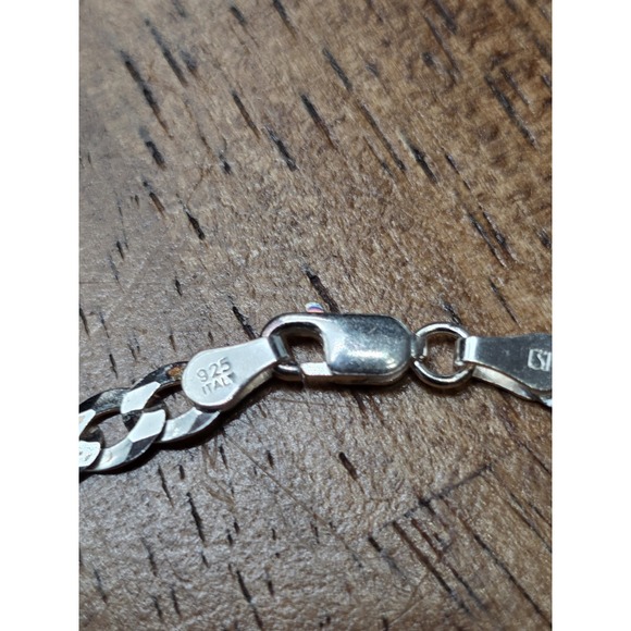 Sterling Silver Necklace 925 Italy 4.89mm 20 In Unisex New #0331 - Picture 3 of 5